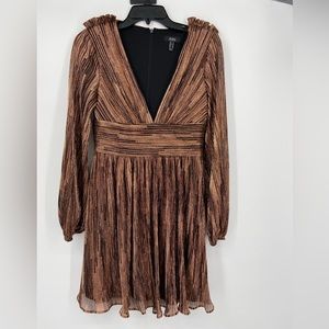 Aidan Metalic Mini Dress,‎ Copper Bronze metallic, size 2